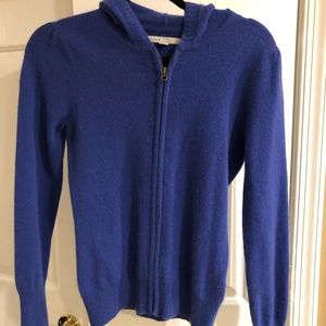 Cashmere zip front hoodie
